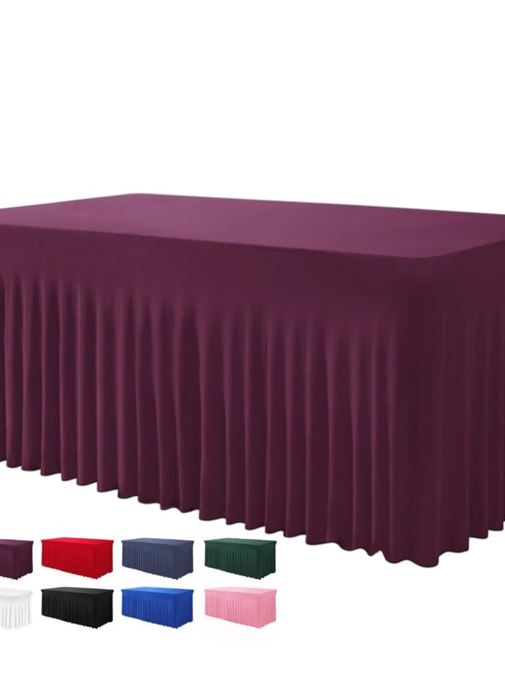 One-Piece Spandex Table Cover Skirt for 6FT Rectangle Tables N3275